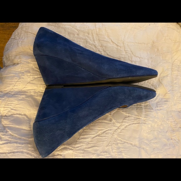 Shoes - Blue suede wedges purchased in France.